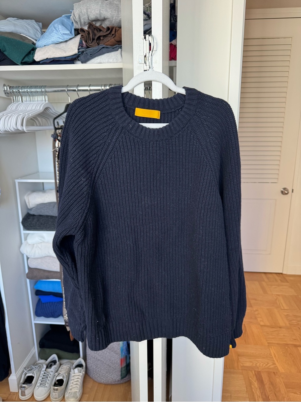 Ribbed Crewneck Sweater — Black - Picture 2 of 2